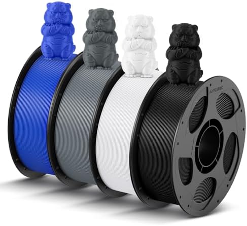 ANYCUBIC PLA Filament 1 75mm Bundle  3D Printing PLA Filament 1 75mm Dimensional Accuracy  /  0 02mm  1KG Reusable Spool  2 2 lbs   4KG Black   White   Texture Grey   Clear