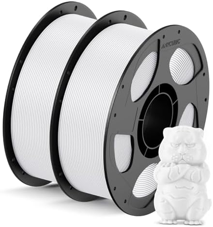 ANYCUBIC PLA Filament 1 75mm Bundle  3D Printing PLA Filament 1 75mm Dimensional Accuracy  /  0 02mm  1KG Reusable Spool  2 2 lbs   4KG Black   White   Texture Grey   Clear