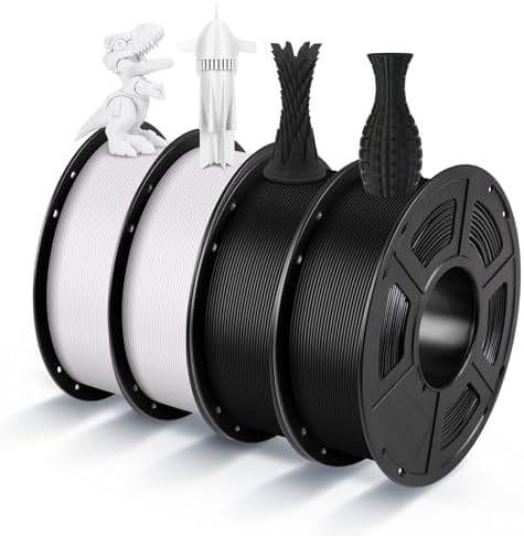 ANYCUBIC PLA Filament 1 75mm Bundle  3D Printing PLA Filament 1 75mm Dimensional Accuracy  /  0 02mm  1KG Reusable Spool  2 2 lbs   4KG Black   White   Texture Grey   Clear