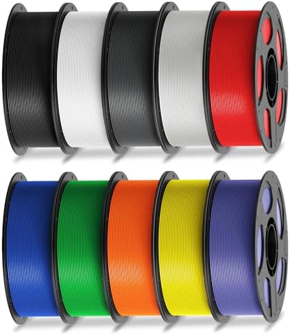 ANYCUBIC PLA Filament 1 75mm Bundle  3D Printing PLA Filament 1 75mm Dimensional Accuracy  /  0 02mm  1KG Reusable Spool  2 2 lbs   4KG Black   White   Texture Grey   Clear