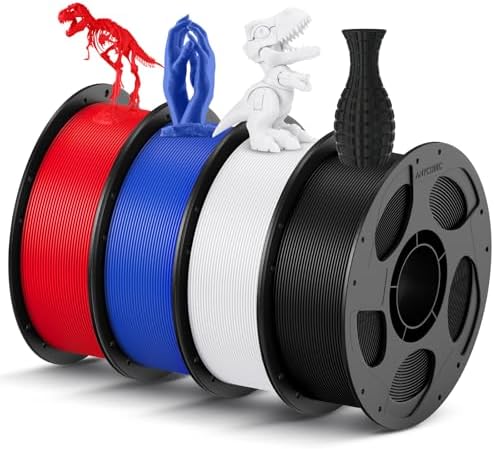ANYCUBIC PLA Filament 1 75mm Bundle  3D Printing PLA Filament 1 75mm Dimensional Accuracy  /  0 02mm  1KG Reusable Spool  2 2 lbs   4KG Black   White   Texture Grey   Clear