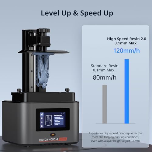 ANYCUBIC Photon Mono 4 Ultra 10K Resin 3D Printer  7 HD Mono Screen and COB Light Source  120mm/h Fast Printing  Intelligent Detection  6 04x3 42x 6 49 Printing Size