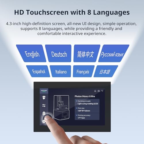 ANYCUBIC Photon Mono 4 Ultra 10K Resin 3D Printer  7 HD Mono Screen and COB Light Source  120mm/h Fast Printing  Intelligent Detection  6 04x3 42x 6 49 Printing Size