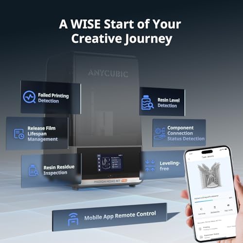 ANYCUBIC Photon Mono M7 PRO 14K Resin 3D Printer  170mm/h Fast Printing  10 1 Mono LCD with COB LighTurbo 3 0 Source  Dynamic Heating Function  Build Volume 8 77x4 96x9 05