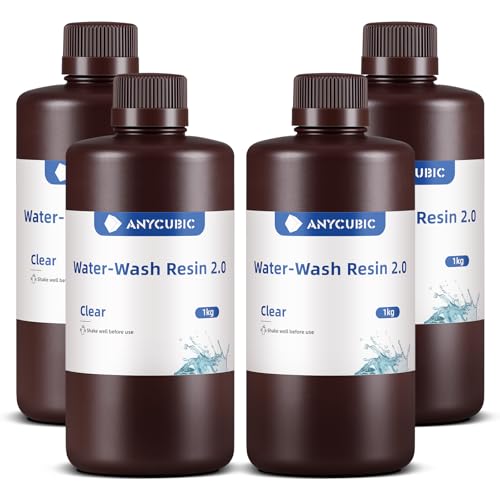 ANYCUBIC Upgraded Water Washable 3D Printer Resin 2 0  405nm High Precision 3D Resin  Low Shrinkage Photopolymer Resin for 4K/8K/12K Capable LCD DLP Resin 3D Printer Printing  Grey  1000g