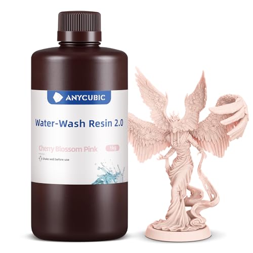ANYCUBIC Upgraded Water Washable 3D Printer Resin 2 0  405nm High Precision 3D Resin  Low Shrinkage Photopolymer Resin for 4K/8K/12K Capable LCD DLP Resin 3D Printer Printing  Grey  1000g