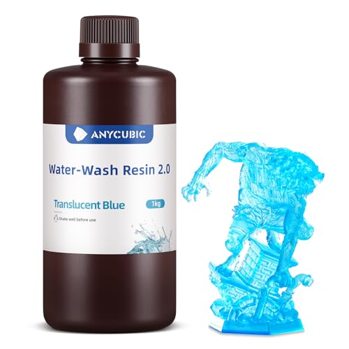 ANYCUBIC Upgraded Water Washable 3D Printer Resin 2 0  405nm High Precision 3D Resin  Low Shrinkage Photopolymer Resin for 4K/8K/12K Capable LCD DLP Resin 3D Printer Printing  Grey  1000g