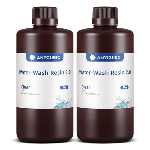 ANYCUBIC Upgraded Water Washable 3D Printer Resin 2 0  405nm High Precision 3D Resin  Low Shrinkage Photopolymer Resin for 4K/8K/12K Capable LCD DLP Resin 3D Printer Printing  Grey  1000g