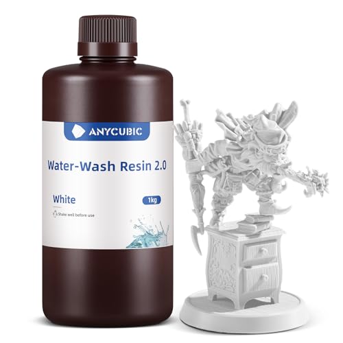 ANYCUBIC Upgraded Water Washable 3D Printer Resin 2 0  405nm High Precision 3D Resin  Low Shrinkage Photopolymer Resin for 4K/8K/12K Capable LCD DLP Resin 3D Printer Printing  Grey  1000g