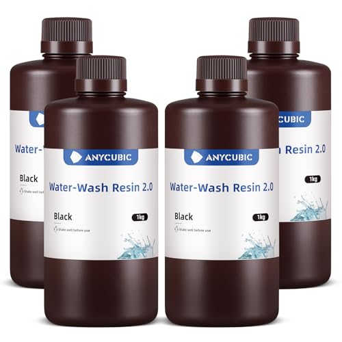 ANYCUBIC Upgraded Water Washable 3D Printer Resin 2 0  405nm High Precision 3D Resin  Low Shrinkage Photopolymer Resin for 4K/8K/12K Capable LCD DLP Resin 3D Printer Printing  Grey  1000g