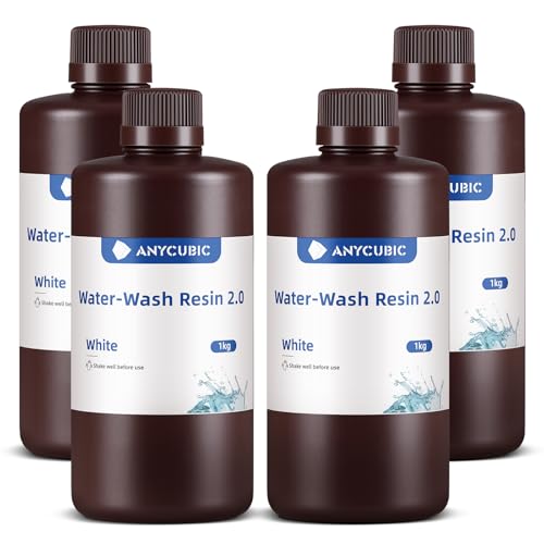 ANYCUBIC Upgraded Water Washable 3D Printer Resin 2 0  405nm High Precision 3D Resin  Low Shrinkage Photopolymer Resin for 4K/8K/12K Capable LCD DLP Resin 3D Printer Printing  Grey  1000g