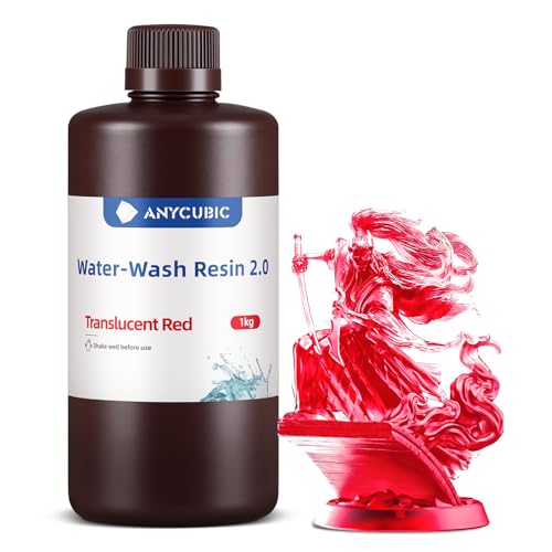 ANYCUBIC Upgraded Water Washable 3D Printer Resin 2 0  405nm High Precision 3D Resin  Low Shrinkage Photopolymer Resin for 4K/8K/12K Capable LCD DLP Resin 3D Printer Printing  Grey  1000g