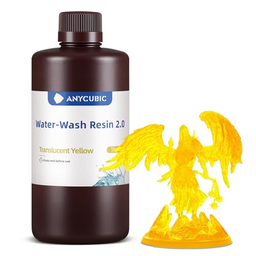 ANYCUBIC Upgraded Water Washable 3D Printer Resin 2 0  405nm High Precision 3D Resin  Low Shrinkage Photopolymer Resin for 4K/8K/12K Capable LCD DLP Resin 3D Printer Printing  Grey  1000g