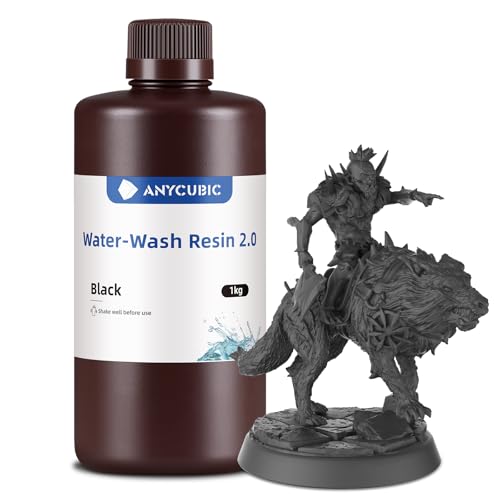 ANYCUBIC Upgraded Water Washable 3D Printer Resin 2 0  405nm High Precision 3D Resin  Low Shrinkage Photopolymer Resin for 4K/8K/12K Capable LCD DLP Resin 3D Printer Printing  Grey  1000g