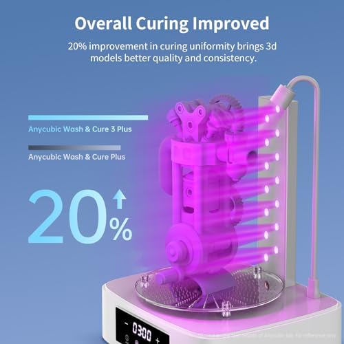 ANYCUBIC Wash & Cure Plus 3 0  Large Size Mono M5s LCD MSLA SLA 3D Printer  Powerful Curing Light  Improved IPA Usage  Cleaning Volume 8 97x5 03x10 23