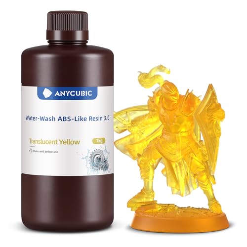 ANYCUBIC Water Washable ABS Like Resin 3 0  3D Printer Resin  High Toughness and High Precision  Easy to Post Process  Low Odor  Wide Compatibility for All LCD 3D Printers  Gray  1kg 