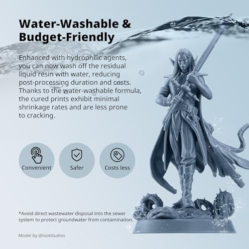 ANYCUBIC Water Washable ABS Like Resin 3 0  3D Printer Resin  High Toughness and High Precision  Easy to Post Process  Low Odor  Wide Compatibility for All LCD 3D Printers  Gray  1kg 