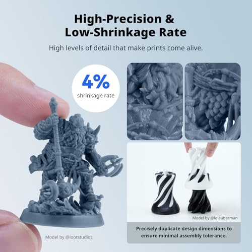 ANYCUBIC Water Washable ABS Like Resin 3 0  3D Printer Resin  High Toughness and High Precision  Easy to Post Process  Low Odor  Wide Compatibility for All LCD 3D Printers  Gray  1kg 