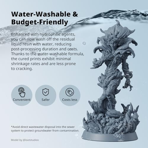 ANYCUBIC Water Washable ABS Like Resin 3 0  3D Printer Resin  High Toughness and High Precision  Easy to Post Process  Low Odor  Wide Compatibility for All LCD 3D Printers  HD Grey  1kg