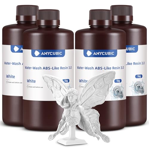 ANYCUBIC Water Washable ABS Like Resin 3 0  3D Printer Resin  High Toughness and High Precision  Easy to Post Process  Low Odor  Wide Compatibility for All LCD 3D Printers  HD Grey  1kg