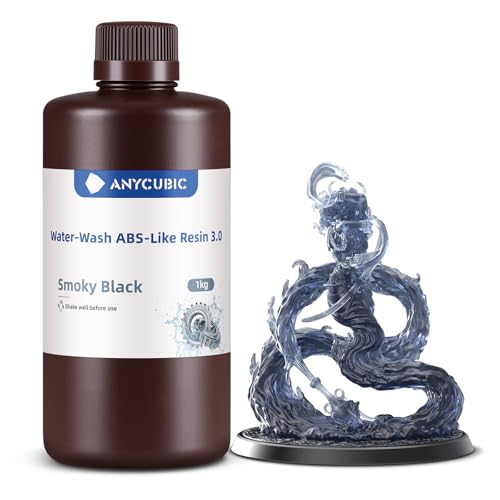 ANYCUBIC Water Washable ABS Like Resin 3 0  3D Printer Resin  High Toughness and High Precision  Easy to Post Process  Low Odor  Wide Compatibility for All LCD 3D Printers  HD Grey  1kg