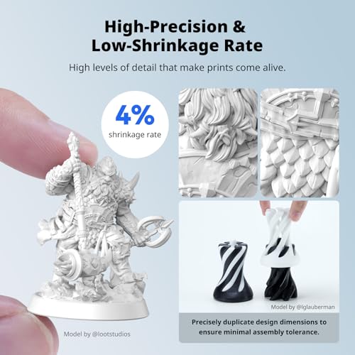 ANYCUBIC Water Washable ABS Like Resin 3 0  3D Printer Resin  High Toughness and High Precision  Easy to Post Process  Low Odor  Wide Compatibility for All LCD 3D Printers  HD Grey  1kg