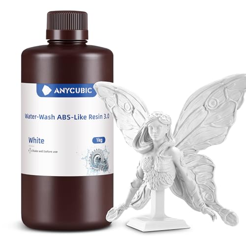 ANYCUBIC Water Washable ABS Like Resin 3 0  3D Printer Resin  High Toughness and High Precision  Easy to Post Process  Low Odor  Wide Compatibility for All LCD 3D Printers  HD Grey  1kg