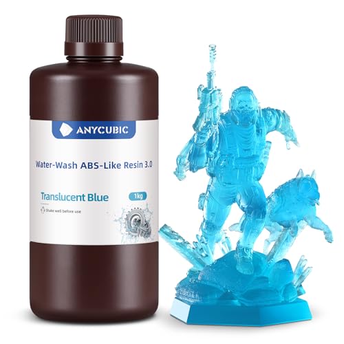 ANYCUBIC Water Washable ABS Like Resin 3 0  3D Printer Resin  High Toughness and High Precision  Easy to Post Process  Low Odor  Wide Compatibility for All LCD 3D Printers  HD Grey  1kg