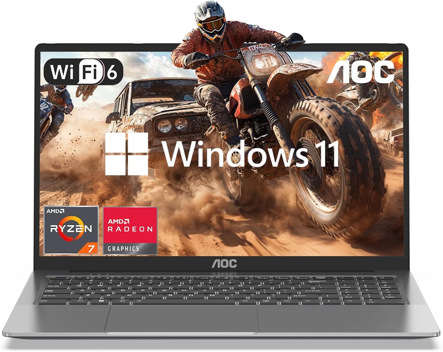 AOC 16 1" Laptop AMD R7 5825U 16GB DDR4 512GB SSD Windows 11 Pro WIFI 6 BT