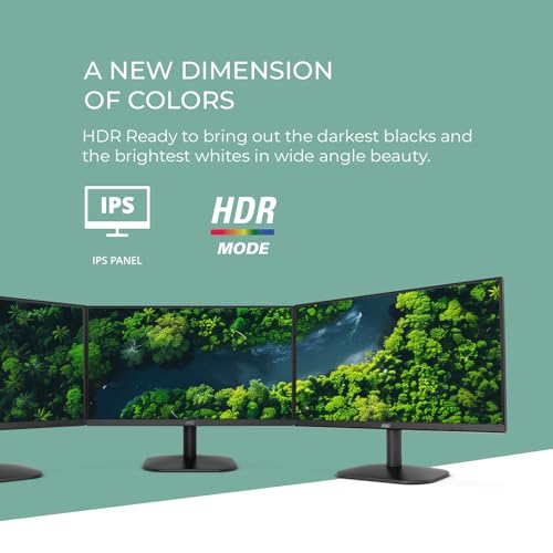 AOC 24B35H3 24 IPS Full HD  1920 x 1080  120Hz LED Monitor  Adaptive Sync  VGA & HDMI  Flicker Free  Low Blue Light  HDR Ready  VESA  Tilt Adjust  Eco Friendly