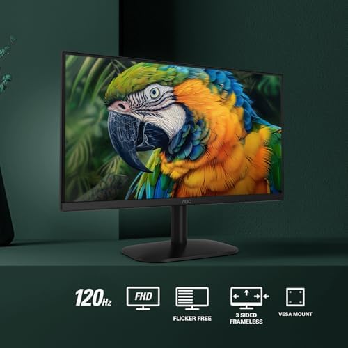 AOC 24B35H3 24 IPS Full HD  1920 x 1080  120Hz LED Monitor  Adaptive Sync  VGA & HDMI  Flicker Free  Low Blue Light  HDR Ready  VESA  Tilt Adjust  Eco Friendly