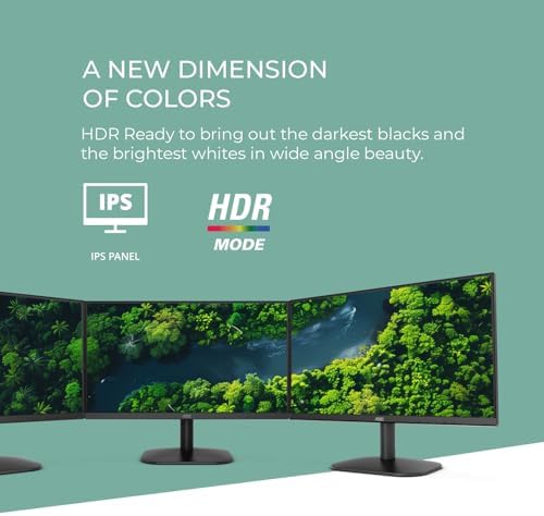 AOC 24B35H3 24 IPS Full HD  1920 x 1080  120Hz LED Monitor  Adaptive Sync  VGA & HDMI  Flicker Free  Low Blue Light  HDR Ready  VESA  Tilt Adjust  Eco Friendly