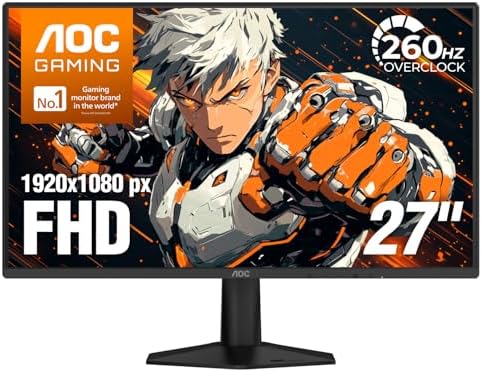 AOC 24G42HE 24 inch Gaming Monitor 1920x1080 200Hz  IPS Panel  Console Gaming Ready  Full HD  3 Sided Frameless  1x HDMI 2 0  1x Display Port  3 Year Zero Bright Dot