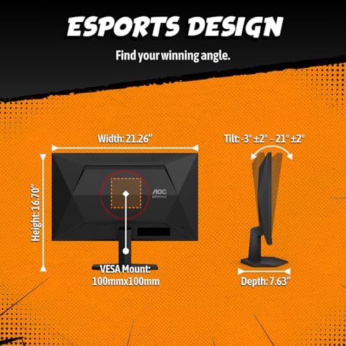 AOC 24G42HE 24 inch Gaming Monitor 1920x1080 200Hz  IPS Panel  Console Gaming Ready  Full HD  3 Sided Frameless  1x HDMI 2 0  1x Display Port  3 Year Zero Bright Dot