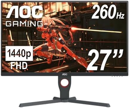 AOC 24G4 24 Gaming Monitor  Full HD 1920x1080 IPS Panel  180Hz 1ms  1x HDMI 2 0  1x Display Port  Adaptive Sync  Audio Earphone Out  Console Gaming Ready  3 Year Zero Bright Dot
