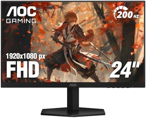 AOC 25G51Z 25 inch Gaming Monitor FHD 1920x1080  240Hz Refresh Rate  0 5ms MPRT  IPS Panel  HDR  3 Sided Frameless  HDMI 2 0 x1  Display Port x1  3 Year Zero Bright Dot