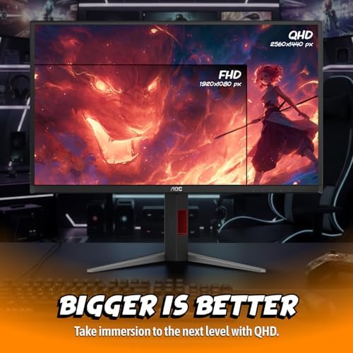 AOC 27 Inch OLED Gaming Monitor  QD OLED   1440p QHD 2560x1440  240Hz  0 03ms  HDMI 2 1  G SYNC Compatible  HDR True Black  Height Adjustable Stand  USB Hub  Q27GAZDV