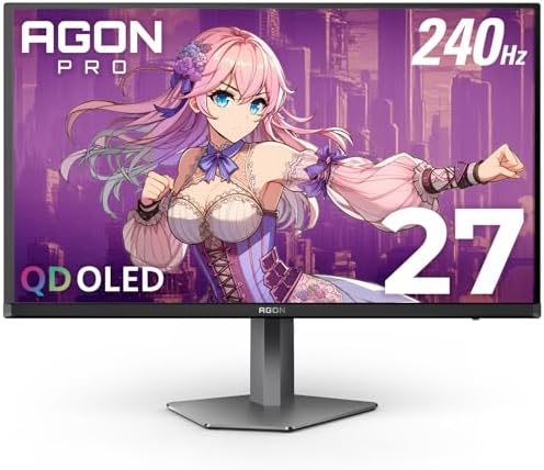 AOC 27 Inch OLED Gaming Monitor  QD OLED   1440p QHD 2560x1440  240Hz  0 03ms  HDMI 2 1  G SYNC Compatible  HDR True Black  Height Adjustable Stand  USB Hub  Q27GAZDV