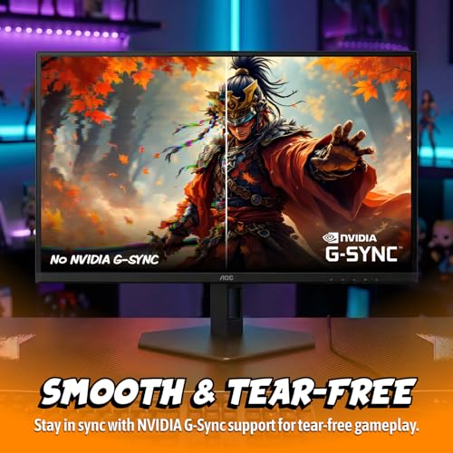 AOC Gaming Q27G41ZE - Monitor de juegos de 27 pulgadas QHD IPS 2560x1440, 240Hz 0.3ms MPRT, sin marco en 3 lados, 1x HDMI 2.0, 1x Display Port, compatible con G-Sync, HDR, 3 años sin punto brillante
