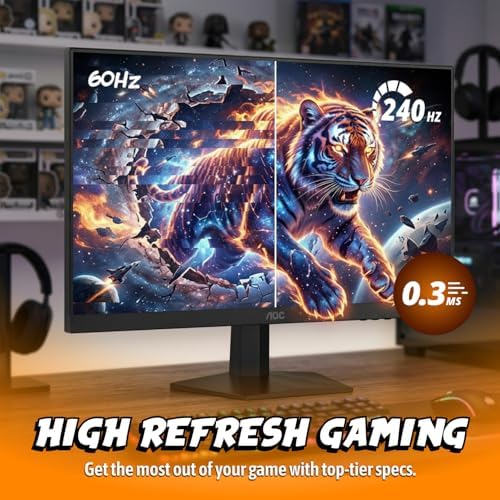 AOC Gaming Q27G41ZE - Monitor de juegos de 27 pulgadas QHD IPS 2560x1440, 240Hz 0.3ms MPRT, sin marco en 3 lados, 1x HDMI 2.0, 1x Display Port, compatible con G-Sync, HDR, 3 años sin punto brillante