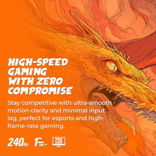 AOC 27 inch Mini LED Gaming Monitor  QHD Ultra Wide 1440p  240Hz  1ms  DisplayHDR 1000  Adaptive Sync  1152 Dimming Zones  PS5/Switch Ready  3 Year Zero Bright dot  Q27G4ZMN