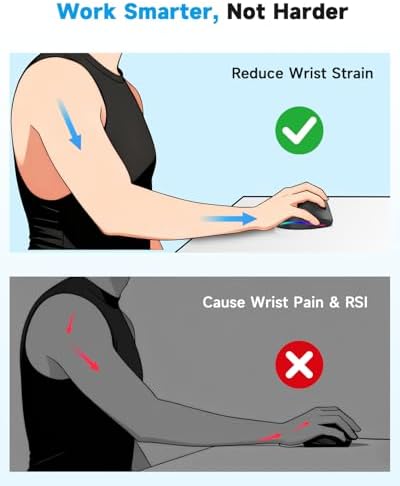 AOC 2 4GHz Ergonomic Mouse  Wireless Bluetooth Vertical Mouse for Work  4800 DPI Optical Tracking  5 Adjustable DPI  Quiet Clicks  RGB Light  Compatible with Computer  Laptop  PC  Mac  Desktop   Gray