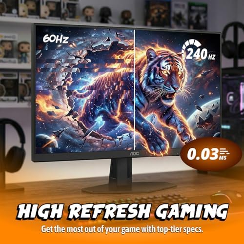 AOC Agon PRO 27 QD OLED Gaming Monitor  QHD 2560x1440  240Hz  0 03ms GtG  HDR400 True Black  Adaptive Sync  Height Adjustable  DisplayPort  HDMI  USB  Built in Speakers  AG276QZD2