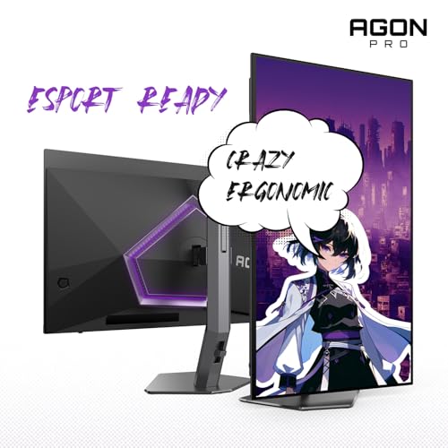 AOC Agon PRO AG276QZD2 27 OLED Tournament Gaming Monitor 2560x1440 240Hz 0 03ms G SYNC PS5 Xbox Switch Compatible Glossy Black