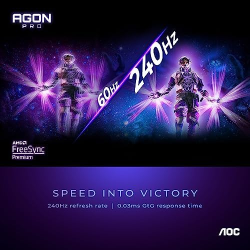 AOC Agon PRO AG276QZD2 27 OLED Tournament Gaming Monitor 2560x1440  240Hz 0 03ms  G SYNC  PS5 Xbox Switch Compatible  Glossy  Black