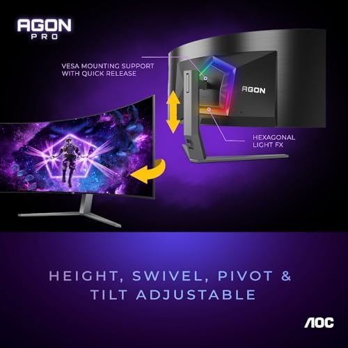 AOC Agon PRO AG276QZD2 27 OLED Tournament Gaming Monitor 2560x1440  240Hz 0 03ms  G SYNC  PS5 Xbox Switch Compatible  Glossy  Black