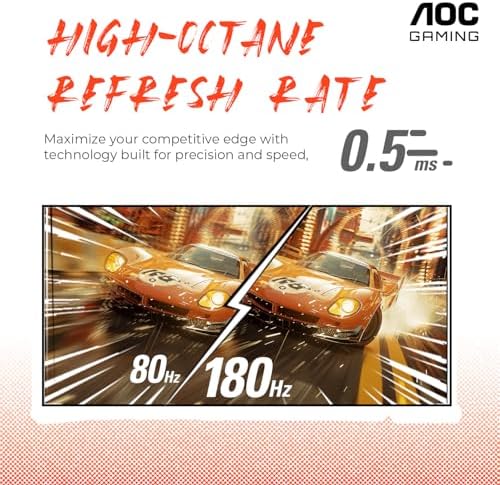 AOC CQ27G4H 27 Curved Gaming Monitor  QHD 2K 2560x1440  1500R VA  180Hz 0 5ms  AMD FreeSync Premium  Height Adjustable Stand  Xbox PS5 Switch Compatiable  3 Year Zero Bright dot