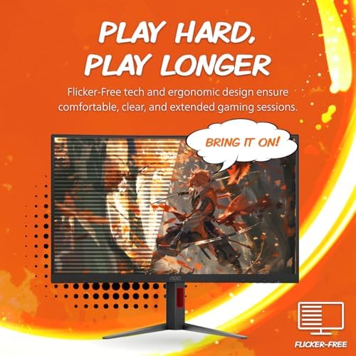 AOC CQ27G4H 27 Curved Gaming Monitor  QHD 2K 2560x1440  1500R VA  180Hz 0 5ms  AMD FreeSync Premium  Height Adjustable Stand  Xbox PS5 Switch Compatiable  3 Year Zero Bright dot