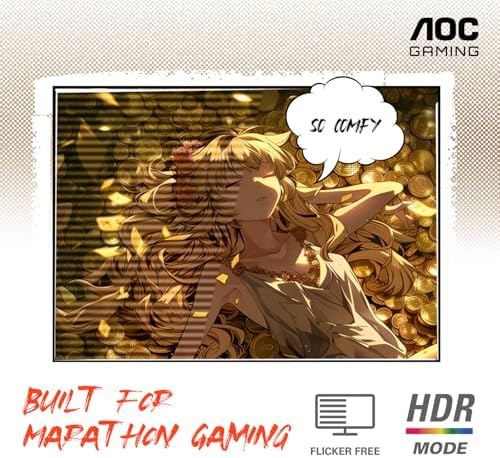 AOC CU34G4V 34 Frameless Curved Ultrawide Gaming Monitor  WQHD 3440 x1440 1500R  180Hz 0 5ms MPRT  Display Port x1  HDMI x1  AMD FreeSync Premium  Height Adjustable  3 Year Zero Bright dot  Black