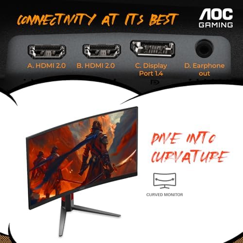 AOC CU34G4V 34 Frameless Curved Ultrawide Gaming Monitor  WQHD 3440 x1440 1500R  180Hz 0 5ms MPRT  Display Port x1  HDMI x1  AMD FreeSync Premium  Height Adjustable  3 Year Zero Bright dot  Black